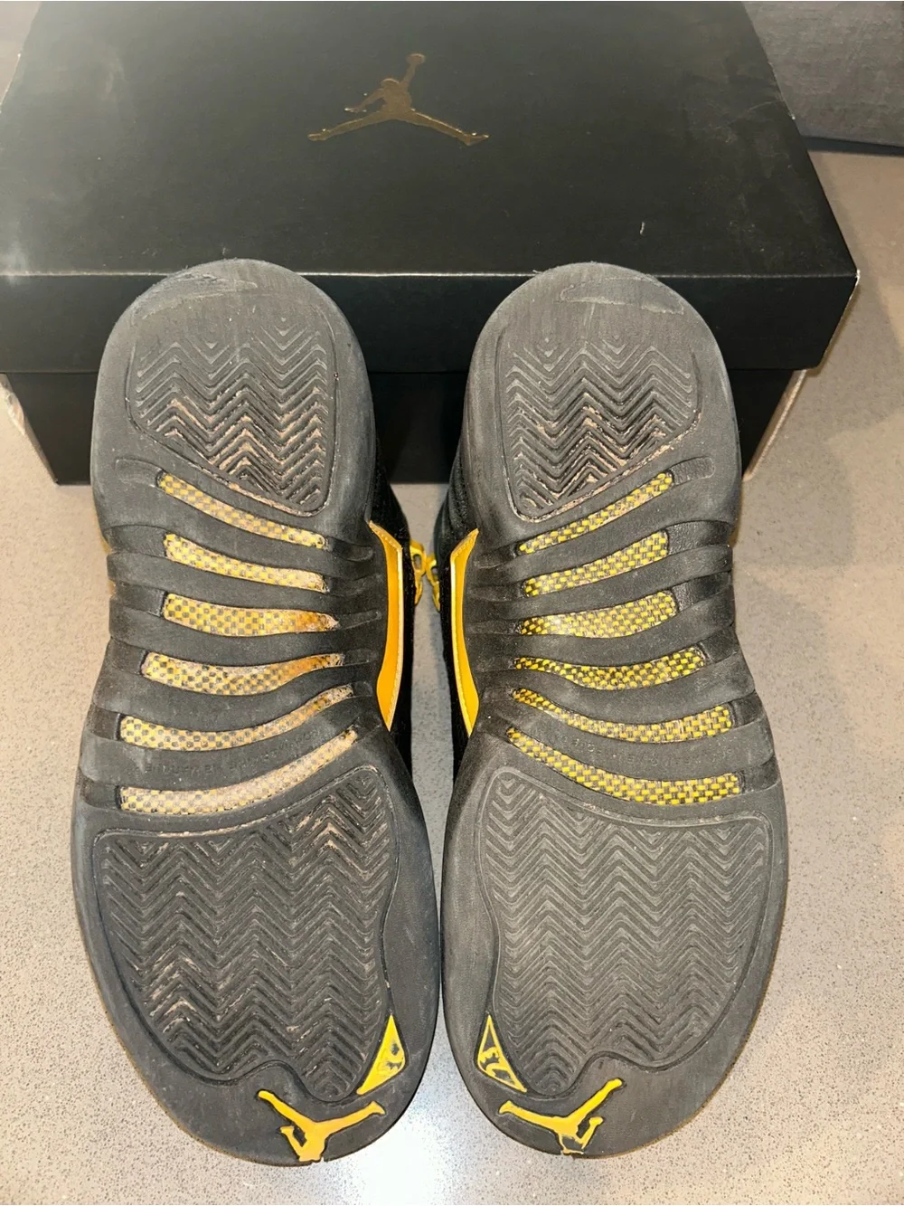 Jordan Black and Yellow High-Top Sneakers